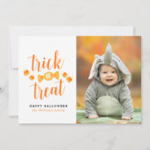 Trick or treat Halloween-fotokaarten Kaart (Voorkant)