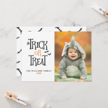 trick or treat Halloween-fotokaarten