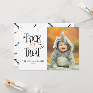 trick or treat Halloween-fotokaarten Kaart