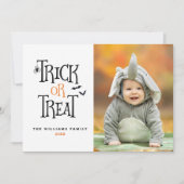 trick or treat Halloween-fotokaarten Kaart (Voorkant)