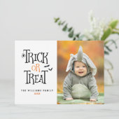 trick or treat Halloween-fotokaarten Kaart (Staand voorkant)