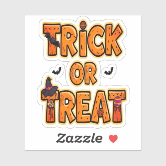 Trick or treat Halloween Fun Spooky Design Sticker (Vel)