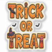 Trick or treat Halloween Fun Spooky Design Sticker (Voorkant)