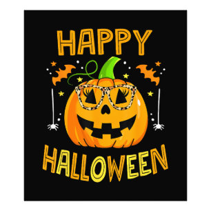 Trick or treat Halloween Funny Pumpkin Happy Hallo Foto Afdruk