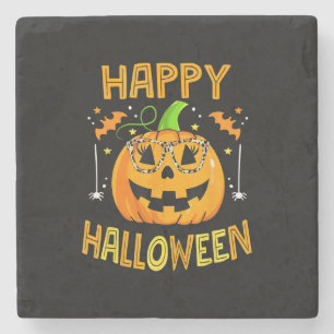 Trick or treat Halloween Funny Pumpkin Happy Hallo Stenen Onderzetter