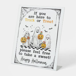 Trick or treat Halloween geesten porch snoep teken Reclamebord Met Voetstuk