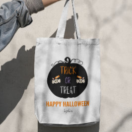 Trick or treat Halloween gepersonaliseerd Tote Bag