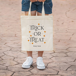Trick or treat Halloween gepersonaliseerde Canvas  Tote Bag