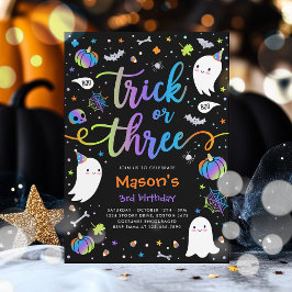 Trick or treat Halloween Ghost 3e verjaardagsfeest Kaart