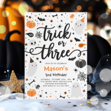 Trick or treat Halloween Ghost 3e verjaardagsfeest