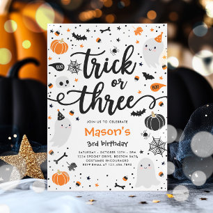 Trick or treat Halloween Ghost 3e verjaardagsfeest Kaart