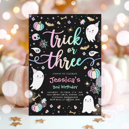 Trick or treat Halloween Ghost 3e verjaardagsfeest Kaart