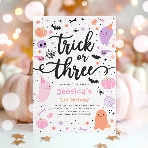 Trick or treat Halloween Ghost 3e verjaardagsfeest Kaart