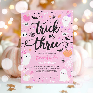 Trick or treat Halloween Ghost 3e verjaardagsfeest Kaart