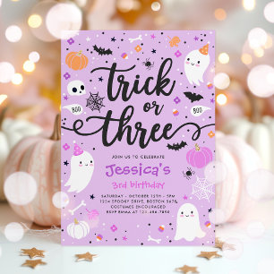 Trick or treat Halloween Ghost 3e verjaardagsfeest Kaart