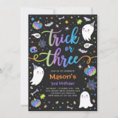 Trick or treat Halloween Ghost 3e verjaardagsfeest Kaart (Voorkant)