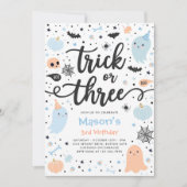 Trick or treat Halloween Ghost 3e verjaardagsfeest Kaart (Voorkant)