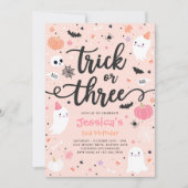 Trick or treat Halloween Ghost 3e verjaardagsfeest Kaart (Voorkant)
