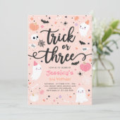 Trick or treat Halloween Ghost 3e verjaardagsfeest Kaart (Staand voorkant)