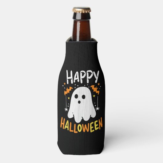 Trick or treat Halloween Ghost Flesjeskoeler (Fles Voorkant)