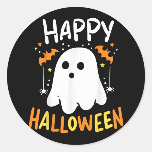 Trick or treat Halloween Ghost Ronde Sticker (Voorkant)