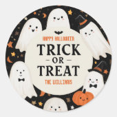 Trick or treat Halloween Ghost Ronde Sticker (Voorkant)