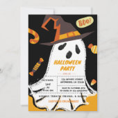 Trick or treat, Halloween Ghost, Snoep Invitation Kaart (Voorkant)