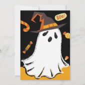 Trick or treat, Halloween Ghost, Snoep Invitation Kaart (Achterkant)