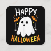 Trick or treat Halloween Ghost Vierkante Visitekaartje (Achterkant)