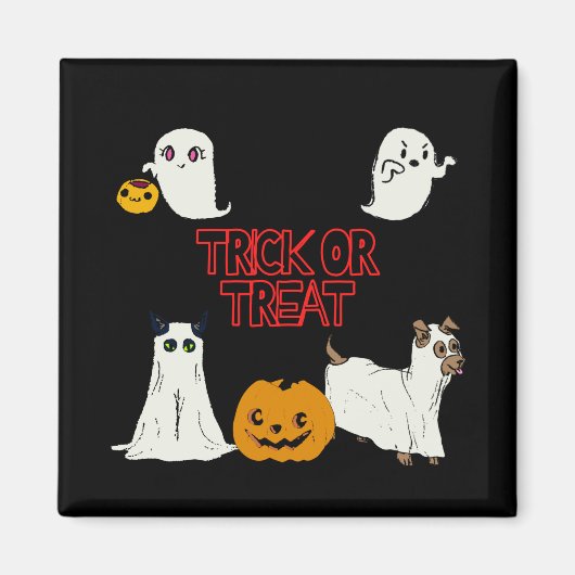 Trick or treat Halloween Ghosts Magneet (Voorkant)