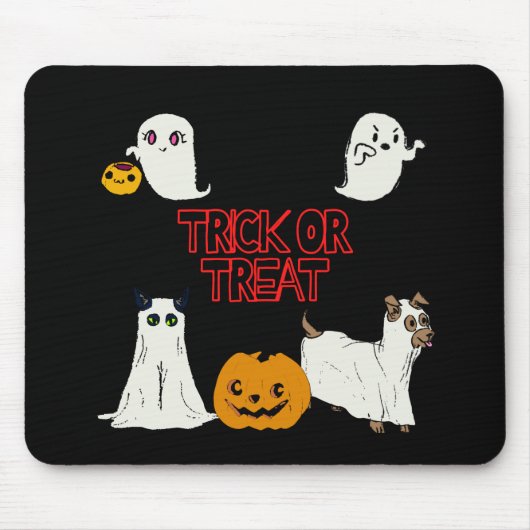 Trick or treat Halloween Ghosts Muismat (Voorkant)
