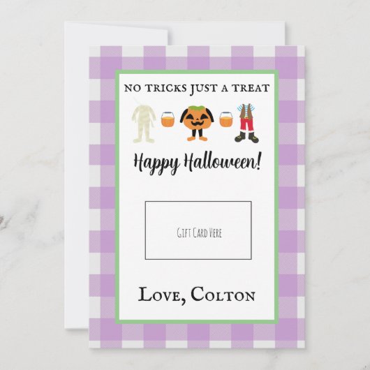 Trick or treat Halloween Gift Kaart Holder (Voorkant)