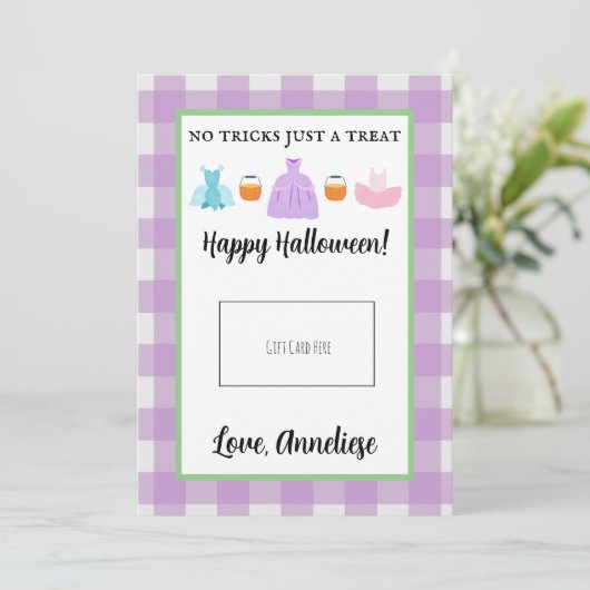 Trick or treat Halloween Gift Kaart Holder (Staand voorkant)