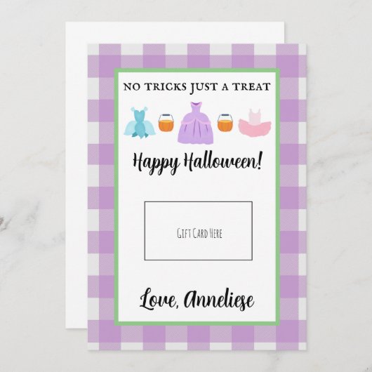 Trick or treat Halloween Gift Kaart Holder (Voorkant / Achterkant)