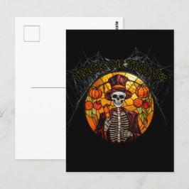 Trick or treat? Halloween, glas in lood Briefkaart
