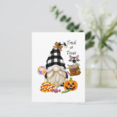 Trick or treat Halloween Gnome Briefkaart (Staand voorkant)