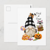 Trick or treat Halloween Gnome Briefkaart (Voorkant / Achterkant)