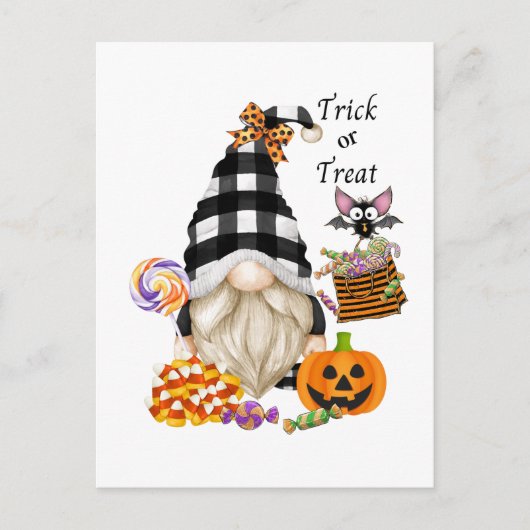 Trick or treat Halloween Gnome Briefkaart (Voorkant)