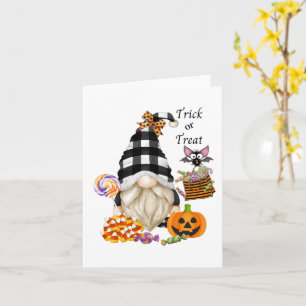 Trick or treat Halloween Gnome Paper Kaart
