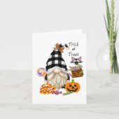 Trick or Treat Halloween Gnome Papier Kaart (Voorkant)