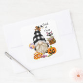Trick or treat Halloween Gnome Vierkante Sticker (Envelop)