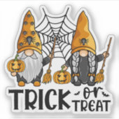 Trick or treat Halloween Gnomes Sticker (Voorkant)