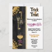 Trick or treat Halloween Gold Glitter Skulls Kaart (Voorkant)