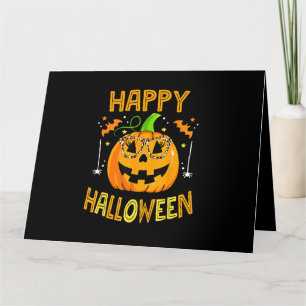 Trick Or Treat Halloween Grappige Pompoen Gelukkig Kaart