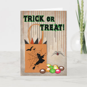 TRICK OR TREAT Halloween Greeting Kaart