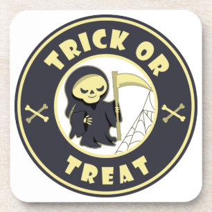 Trick or treat Halloween grim reaper karakter Bier Onderzetter