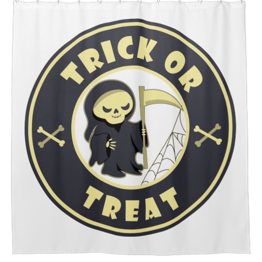 Trick or treat Halloween grim reaper karakter Douchegordijn (Voorkant)