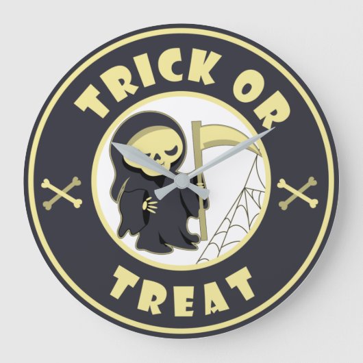 Trick or treat Halloween grim reaper karakter Grote Klok (Voorkant)