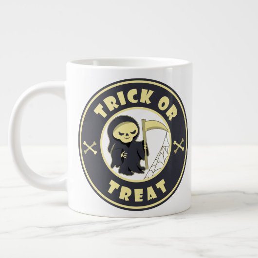 Trick or treat Halloween grim reaper karakter Grote Koffiekop (Links)