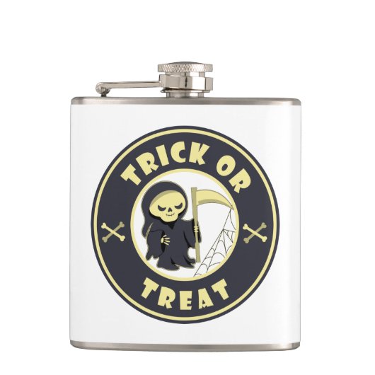Trick or treat Halloween grim reaper karakter Heupfles (Voorkant)